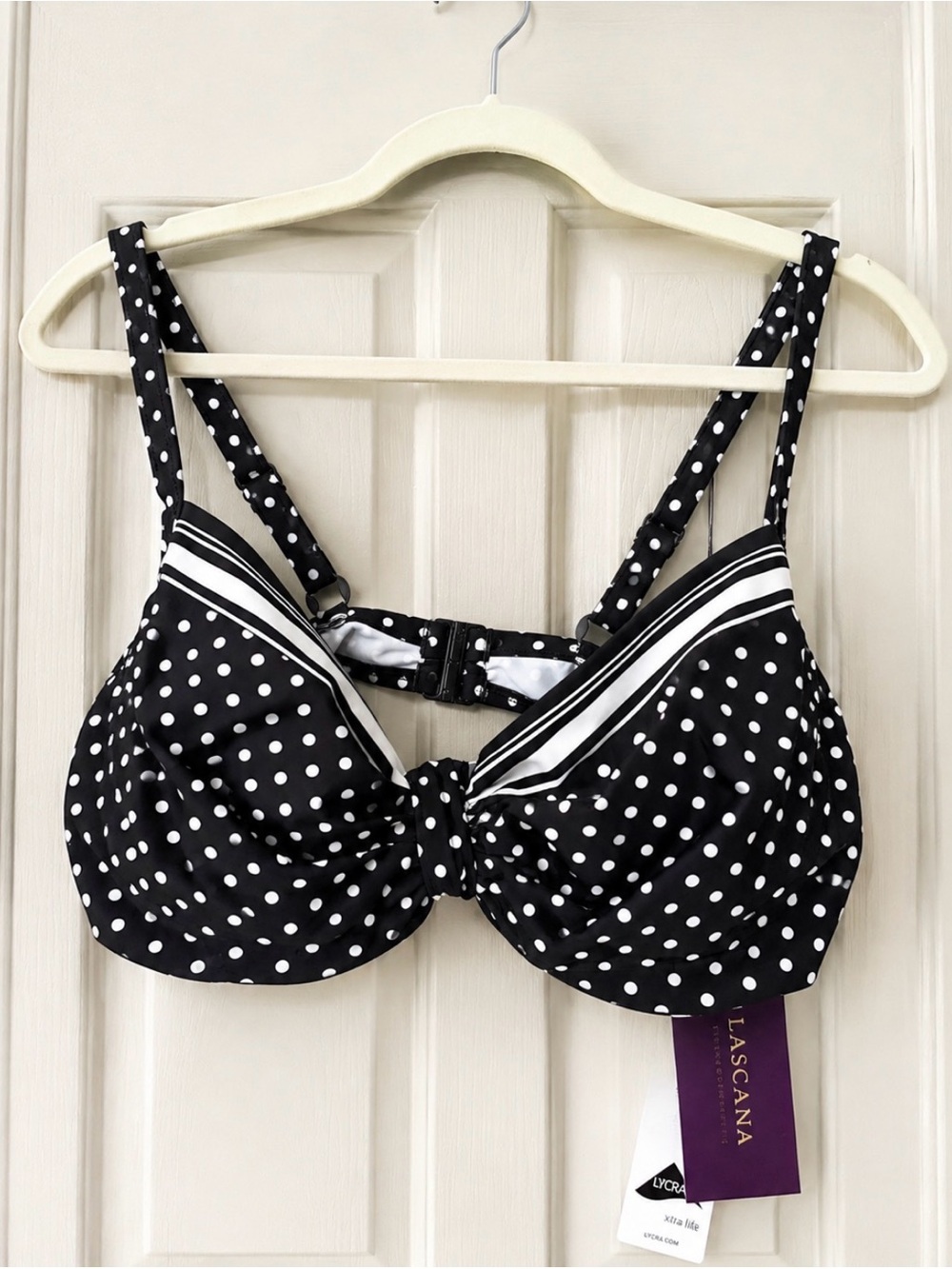 Black & White Polka Dot Underwire Bikini Top